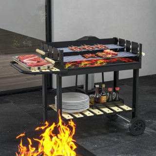 Barbacoa Carbón 113x53.5x82.5cm 2 Parrillas