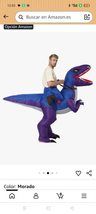 Disfraz de dinosaurio inflable