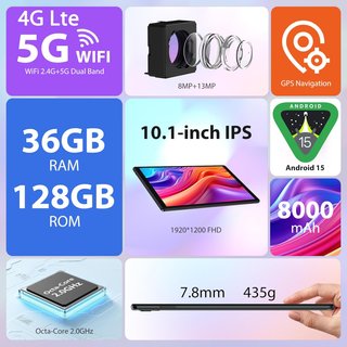 Tablet PIXPEAK T28 36GB RAM 128GB Android 14