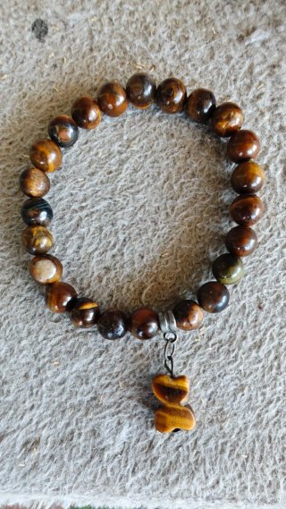 Pulsera Ojo de Tigre con Colgante