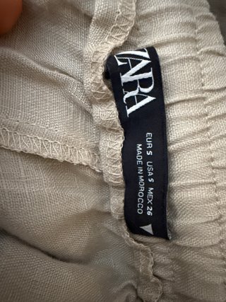 Conjunto Zara Beige Anchos Lino