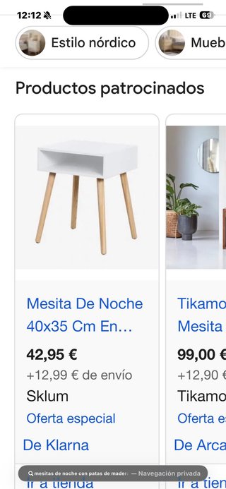 2 Mesitas de noche Sklum blanca madera