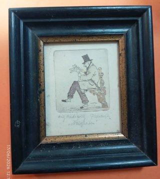Grabado antiguo hombre con sombrero
