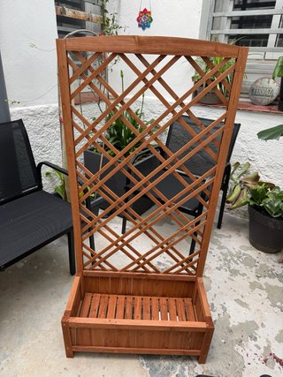 Jardinera Madera Outsunny con Celosía