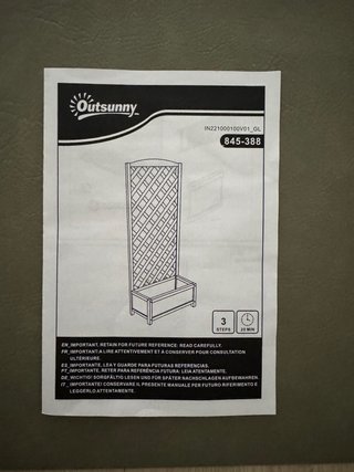 Jardinera Madera Outsunny con Celosía