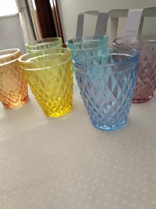 Set 6 Bicchieri Vetro Colorati