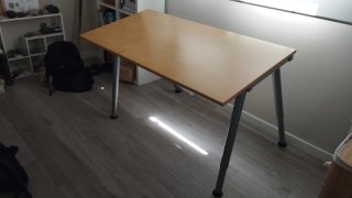 Mesa escritorio madera y metal técnica