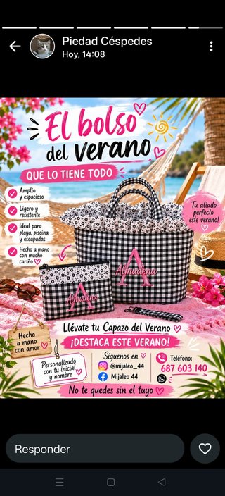 Bolso capazo para playa o piscina