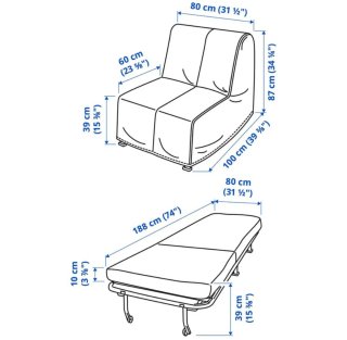 Sillón cama individual tela