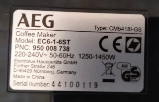 Macchina da caffè espresso automatica AEG EC6-1-6ST