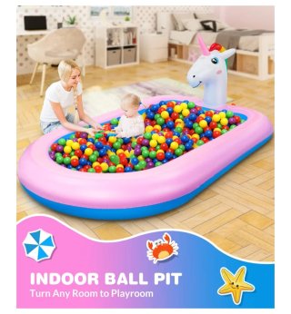Piscina hinchable infantil unicornio con chorros.