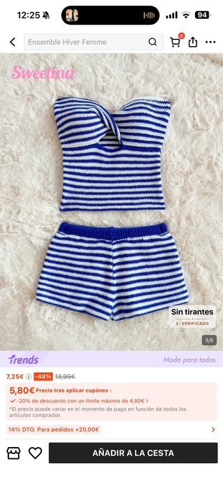 Top Verano Rayas Azul y Verde