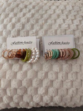 Pack 2 sets pendientes aros variados 10 pares nuev
