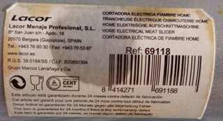 Cortadora de Fiambres Lacor