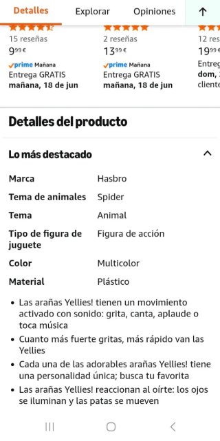 Araña Interactiva Yellies Juguete