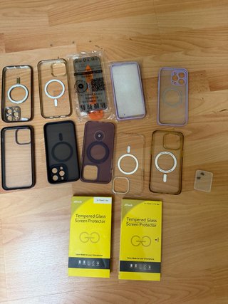 Conjunto Accesorios iPhone 14 Pro Max , 9 carcasas