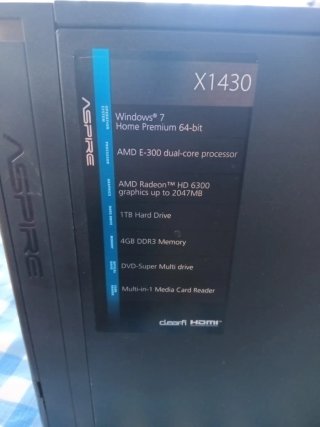 PC Mini Acer Aspire X1430 Negro