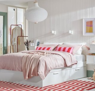 Cama Brimnes Blanca con Almacenamiento 140x200