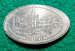 MONEDAS ELONGADAS DE VALENCIA V-043 ALUMINIO