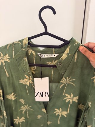 Vestido midi Zara palmeras talla única