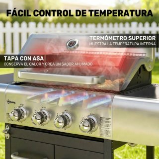 Barbacoa Gas 4 Quemadores 12,8 kW