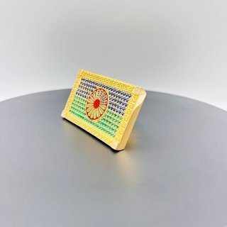 SELLO BANDERA GITANA CON CIRCONITAS. Oro 18k.