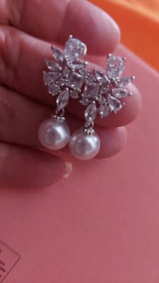 Pendientes Novia Fiesta Perlas y Cristales