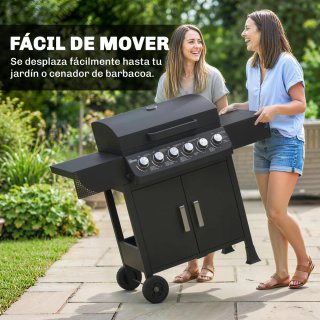 Barbacoa Gas 6 Quemadores 15 kW Termómetro