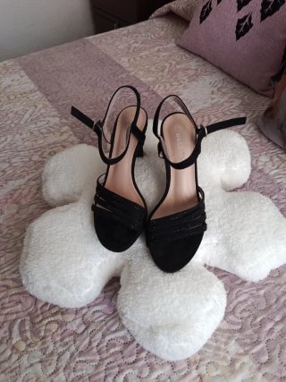 Sandalias Bellas Negras Tacón