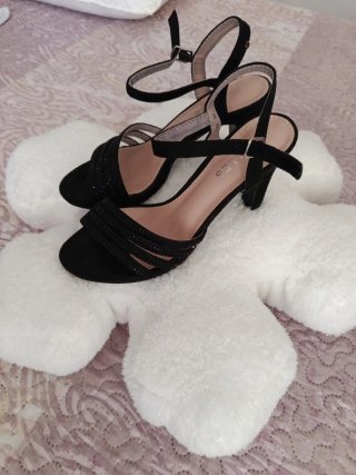 Sandalias Bellas Negras Tacón