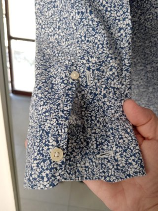 Camicia uomo fantasia floreale blu slim