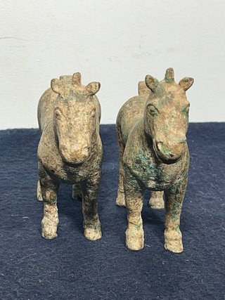 Coppia di cavalli in bronzo cinesi