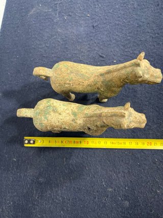 Coppia di cavalli in bronzo cinesi