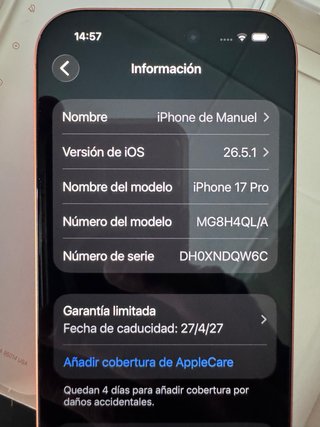 iPhone 17 Pro 256GB Naranja NEW Apple Care POSIBLE