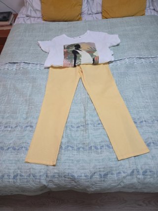 Pantalón verano amarillo. Talla 40.Marca Waltron
