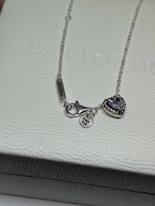 Collar Pandora Corazón Brillante Plata