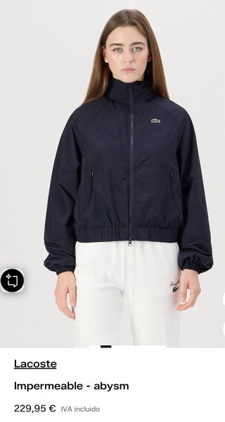 Chaqueta Impermeable Lacoste Negra