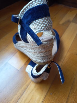 Sandalias esparto azul