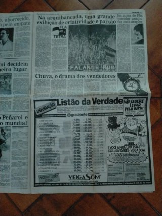 Quotidiano O Globo Brasile 14/12/1987