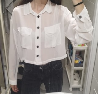Camisa blanca transparente blanca talla XS