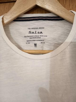 Camiseta Salsa Rayas Azules y Blancas