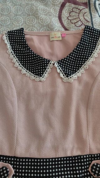 Vestido mujer rosa y negro