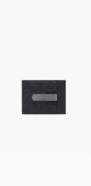 Portacarte Armani nero texture logo