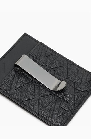Portacarte Armani nero texture logo