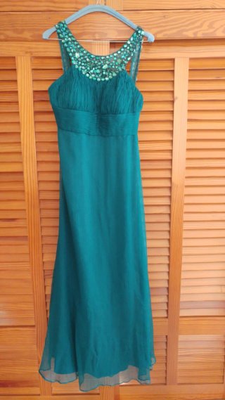 Vestido fiesta Aire Barcelona verde con pedrería