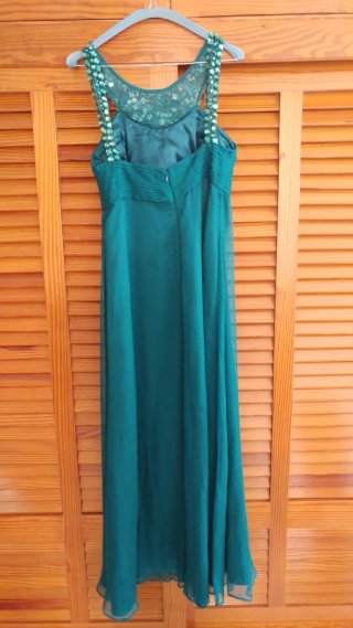 Vestido fiesta Aire Barcelona verde con pedrería