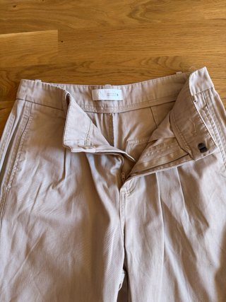 Pantalón Zara Beige Claro Carrot Fit