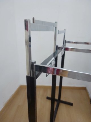 Perchero de tienda metálico negro/plateado