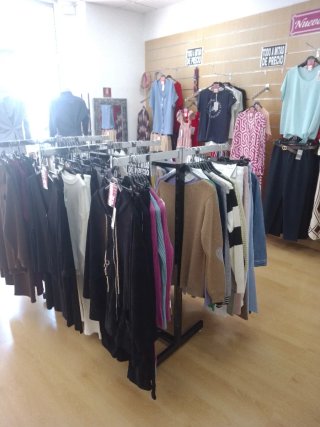 Perchero de tienda metálico negro/plateado