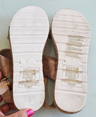 Sandalias Primark Talla 39 Doradas Rosadas